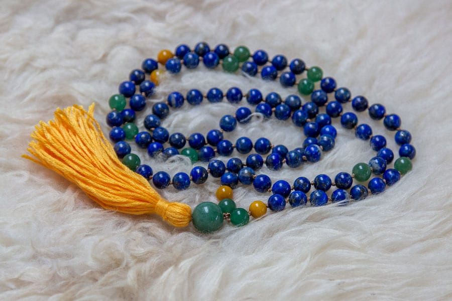 Personlig mala kæde med lapis lazuli