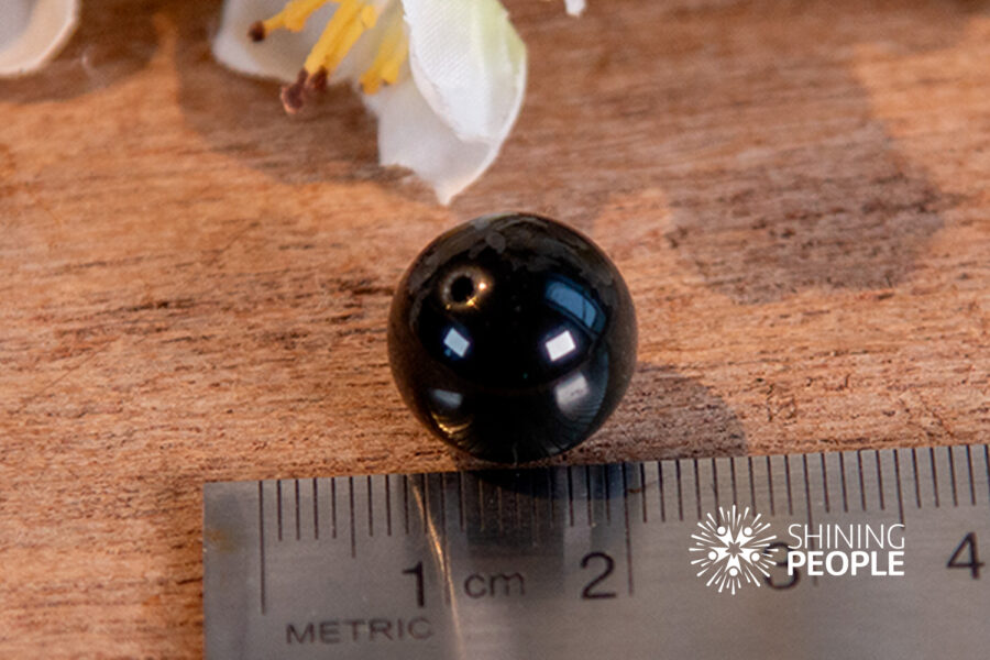Obsidian 14mm guruperle til malakæde