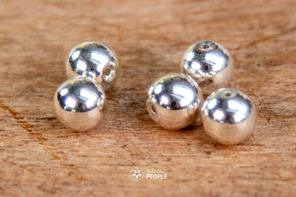 Sølv hæmatit perler 8mm