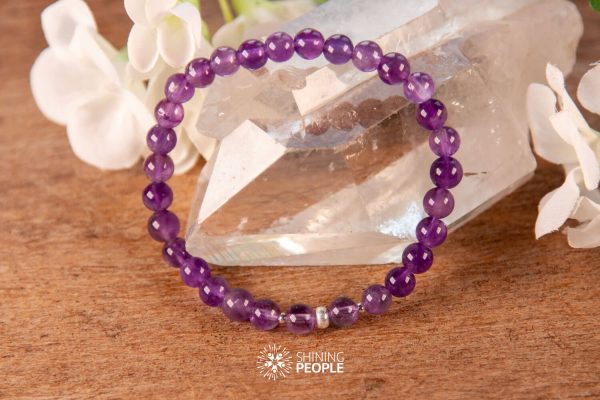 Ametyst armbånd med sterlingsølv